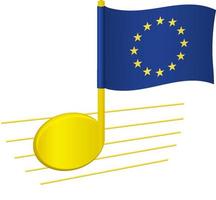 bandiera dell'europa ue e nota musicale vettore