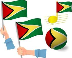 set di icone della bandiera della Guyana vettore