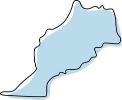 mappa stilizzata semplice dell'icona del Marocco. blu schizzo mappa del Marocco illustrazione vettoriale