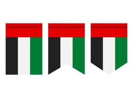 bandiera degli emirati arabi uniti o stendardo isolato su sfondo bianco. icona della bandiera del gagliardetto. vettore