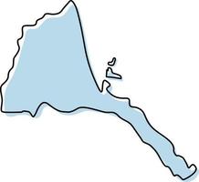 mappa stilizzata semplice dell'icona dell'Eritrea. mappa di schizzo blu dell'illustrazione vettoriale dell'Eritrea