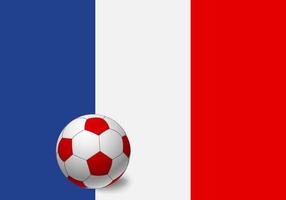 bandiera della francia e pallone da calcio vettore