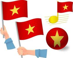 set di icone della bandiera del vietnam vettore
