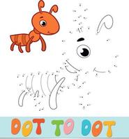 puzzle punto per punto. collegare il gioco dei punti. illustrazione vettoriale di formica