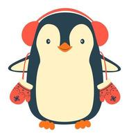 ClipArt di cartoni animati di pinguino. carino natale pinguino illustrazione vettoriale