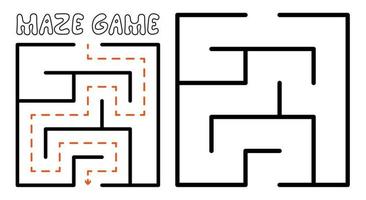 gioco labirinto per bambini. semplice puzzle labirinto con soluzione vettore