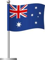 bandiera dell'australia sull'icona del palo vettore
