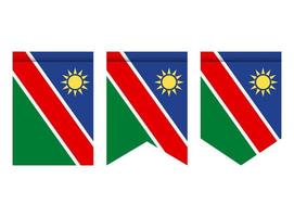 bandiera della Namibia o gagliardetto isolato su sfondo bianco. icona della bandiera del gagliardetto. vettore