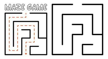 gioco labirinto per bambini. semplice puzzle labirinto con soluzione vettore