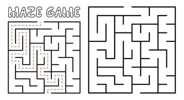 gioco labirinto per bambini. puzzle labirinto con soluzione vettore