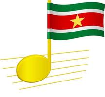 bandiera del suriname e nota musicale vettore