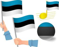 insieme dell'icona della bandiera dell'estonia vettore