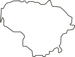 mappa della lituania. illustrazione vettoriale della mappa di contorno