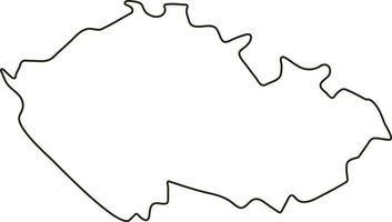 mappa del ceco. illustrazione vettoriale della mappa di contorno