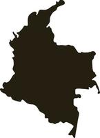 mappa della Colombia. illustrazione vettoriale mappa nera solida