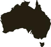 mappa dell'australia. illustrazione vettoriale mappa nera solida