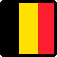 bandiera del Belgio a forma di quadrato con contorno contrastante, segno di comunicazione sui social media, patriottismo, un pulsante per cambiare la lingua sul sito, un'icona. vettore