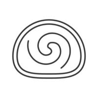 icona lineare del rotolo svizzero. illustrazione al tratto sottile. pan di Spagna. rotolo di gelatina. simbolo di contorno. disegno di contorno isolato vettoriale