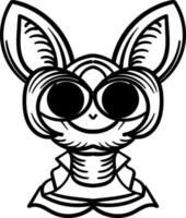 logo disegnato a mano del mostro della mascotte della testa vettore