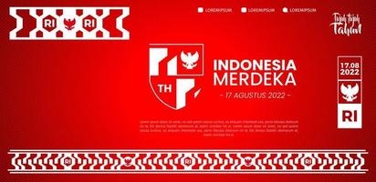 77 anni, anniversario dell'indipendenza della repubblica indonesiana. poster di illustrazione, design del modello di banner vettore
