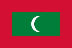 illustrazione piatta della bandiera delle Maldive vettore