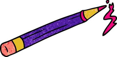 doodle del fumetto strutturato di una matita colorata vettore