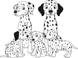 famiglia di cani dalmati vettore
