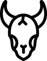 icona della linea del cranio del toro vettore