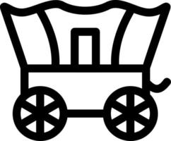 icona della linea di carrozza del deserto vettore