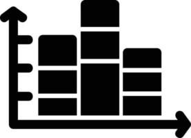 icona del glifo del grafico a barre in pila vettore