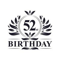 52° compleanno logo, 52 anni di festa di compleanno. vettore