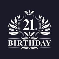 Logo del 21° compleanno, festa di compleanno di 21 anni. vettore