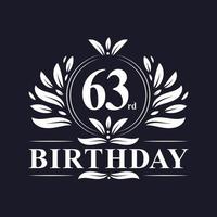 63° compleanno logo, 63 anni di festa di compleanno. vettore