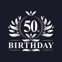 50 anni di logo di compleanno, celebrazione del 50° compleanno. vettore