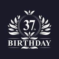 37° compleanno logo, 37 anni di festa di compleanno. vettore