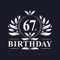 67° compleanno logo, 67 anni di festa di compleanno. vettore