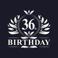 36° compleanno logo, 36 anni di festa di compleanno. vettore