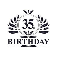 35 anni di logo di compleanno, celebrazione del 35° compleanno. vettore