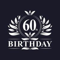 60 anni di logo di compleanno, celebrazione del 60° compleanno. vettore