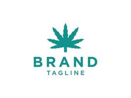 logo della cannabis. icona blu della foglia della cannabis sativa della marijuana isolata su priorità bassa bianca. elemento del modello di progettazione logo vettoriale piatto.