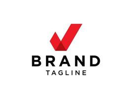 lettera iniziale v logo. stile origami di forma geometrica rossa isolato su priorità bassa bianca. utilizzabile per loghi aziendali e di branding. elemento del modello di progettazione logo vettoriale piatto.