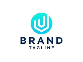 freccia blu su con stile origami lettera u isolato su priorità bassa bianca. utilizzabile per loghi aziendali e di branding. elemento del modello di progettazione logo vettoriale piatto.