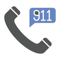 chiama lo stile dell'icona di 911 vettore