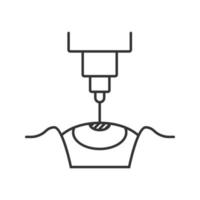 icona lineare di chirurgia dell'occhio laser. illustrazione al tratto sottile. oftalmologia medica. correzione della visione laser. simbolo di contorno. disegno di contorno isolato vettoriale