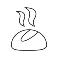 icona lineare del rotolo di cena. illustrazione al tratto sottile. panino tondo. simbolo di contorno. disegno di contorno isolato vettoriale