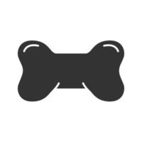 icona del glifo giocattolo con osso di cane. giocattolo da masticare. simbolo della sagoma. spazio negativo. illustrazione vettoriale isolato
