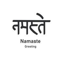 saluto in sanscrito namaste. testo disegnato a mano. cultura indiana. vettore