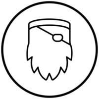 stile icona barba pirata vettore