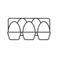 icona lineare del vassoio delle uova. illustrazione al tratto sottile. simbolo di contorno. disegno di contorno isolato vettoriale