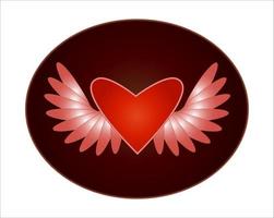 cuore con le ali. simbolo, logo. vettore